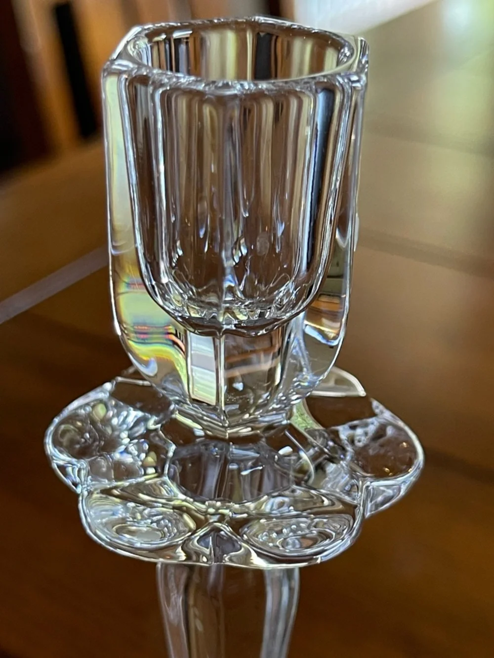 Nachtmann Crystal Petal Candle Holder Made In Germany Candlestick Holder Vintage